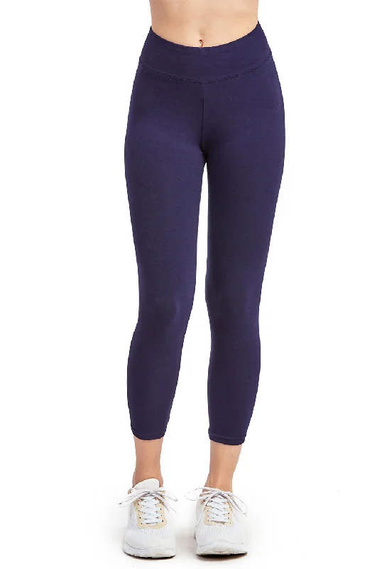 Light Fit COTTONBELL LADIES COTTON CAPRI LEGGINGS (WP4001C_NAVY)