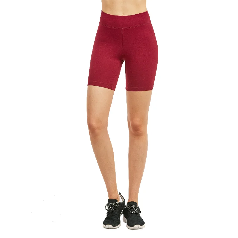 Fashion Must-have COTTONBELL LADIES COTTON 15 INCH OUTSEAM SHORTS WITH WIDE WAISTBAND (WP4015C_BURG) Fashion Must-have COTTONBELL LADIES COTTON 15 INCH OUTSEAM SHORTS WITH WIDE WAISTBAND (WP4015C_BURG)
