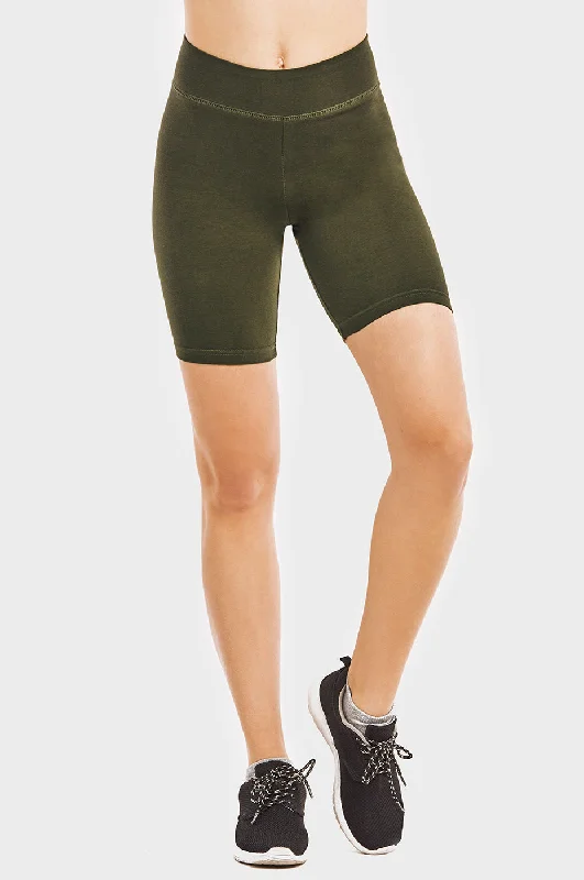Relaxed Style COTTONBELL LADIES COTTON 15 INCH OUTSEAM SHORTS WITH WIDE WAISTBAND (WP4015C_OLIVE) Relaxed Style COTTONBELL LADIES COTTON 15 INCH OUTSEAM SHORTS WITH WIDE WAISTBAND (WP4015C_OLIVE)