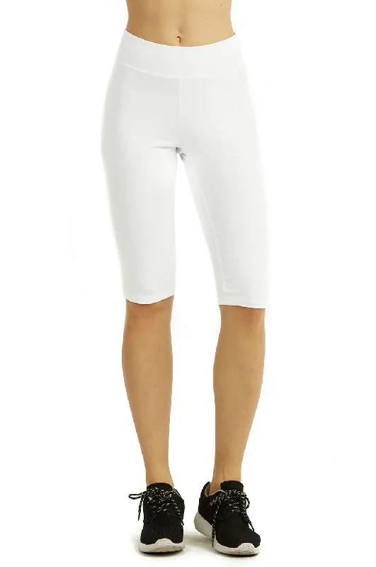 All-Day Wear COTTONBELL LADIES COTTON 21 INCH OUTSEAM SHORTS WITH HIGH WAISTBAND (WP4021C_WHITE) All-Day Wear COTTONBELL LADIES COTTON 21 INCH OUTSEAM SHORTS WITH HIGH WAISTBAND (WP4021C_WHITE)