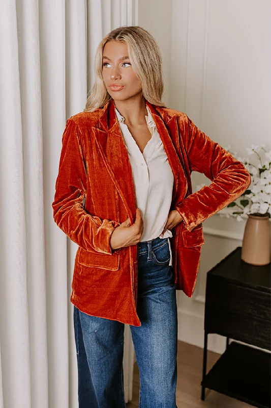 Trendy Comfort Downtown Happy Hour Velvet Blazer