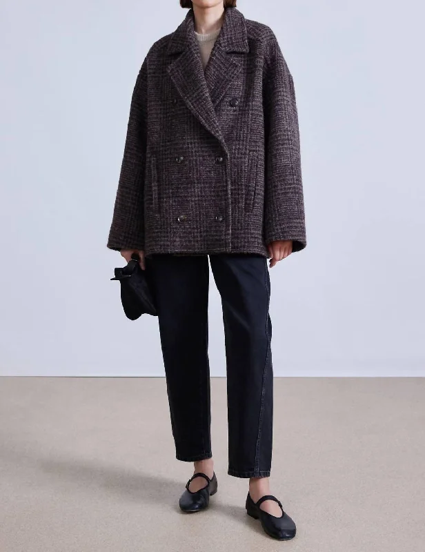 Cozy Fit Wear Downtown Peacoat In Herring Plaid