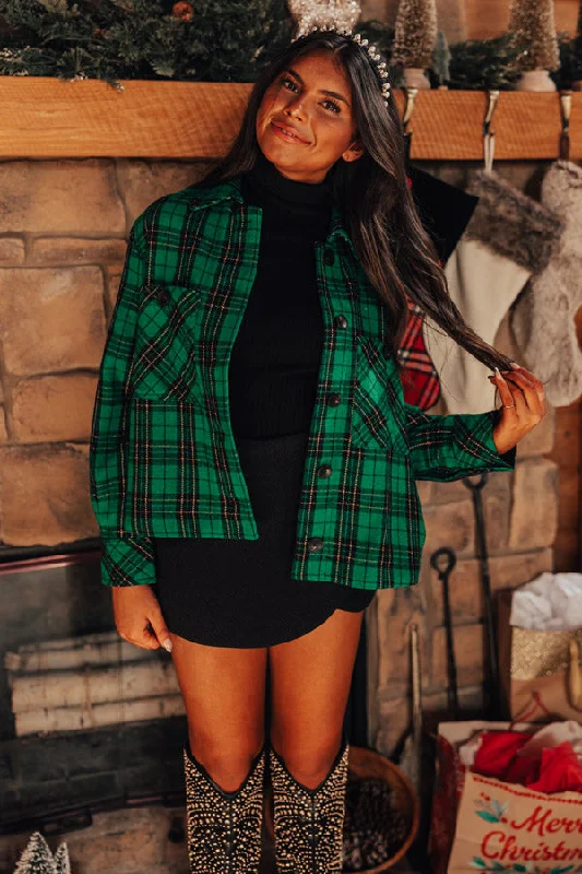 Light Fit Evergreen State Of Mind Plaid Jacket In Green
