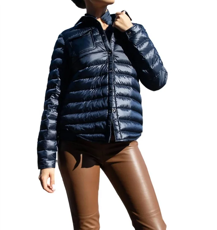 Comfy Pants Harrow Royale Down Shirt In Navy