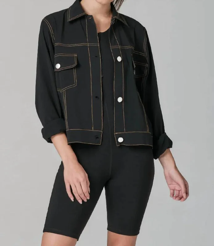 Breathable Style Jean In A Bottle Button Down Jacket In Black