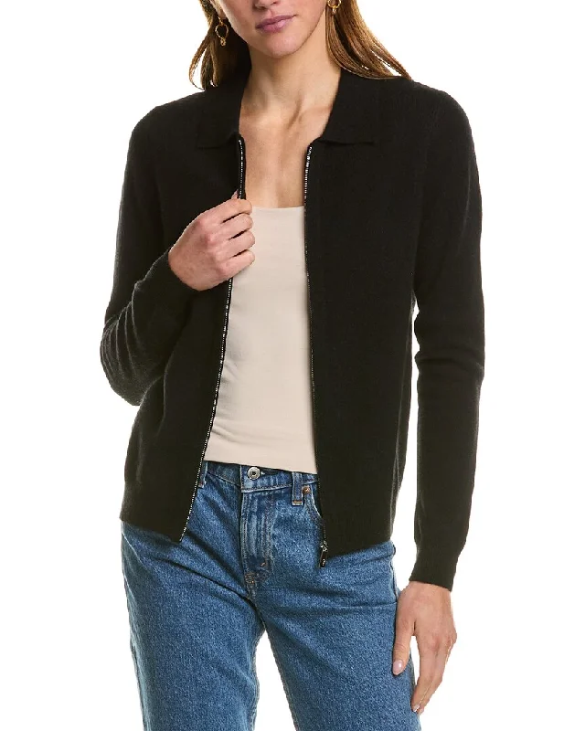 Breezy Style Kier + J Zip Cashmere Bomber Sweater