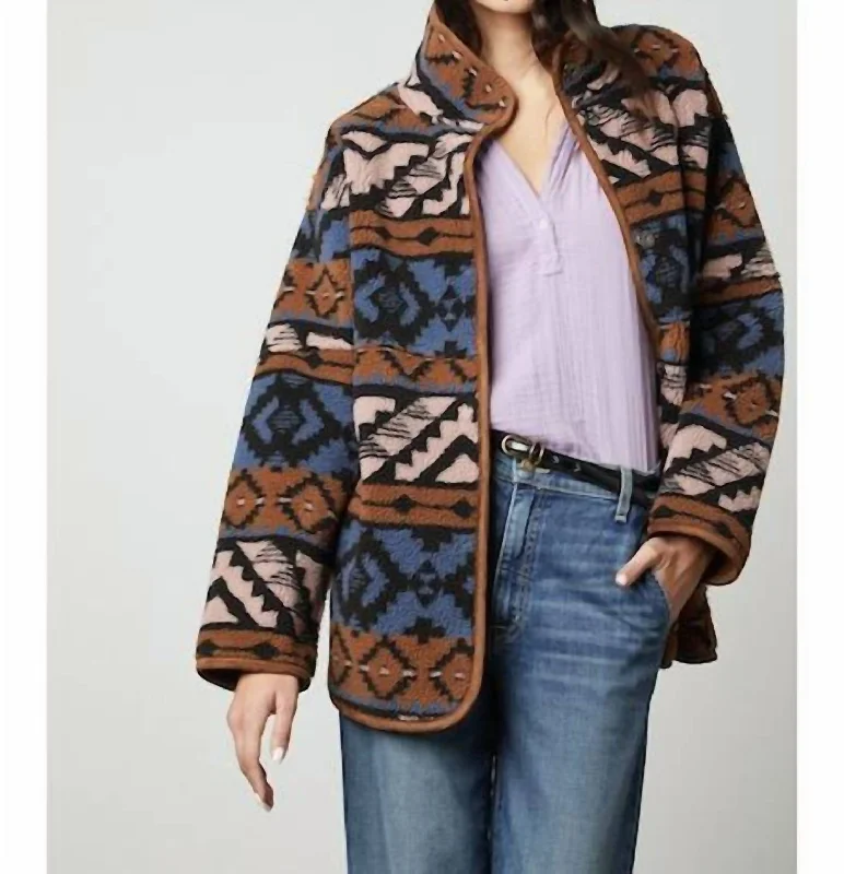 Elegant Wear Laila Reversible Coat Jacket In Multi