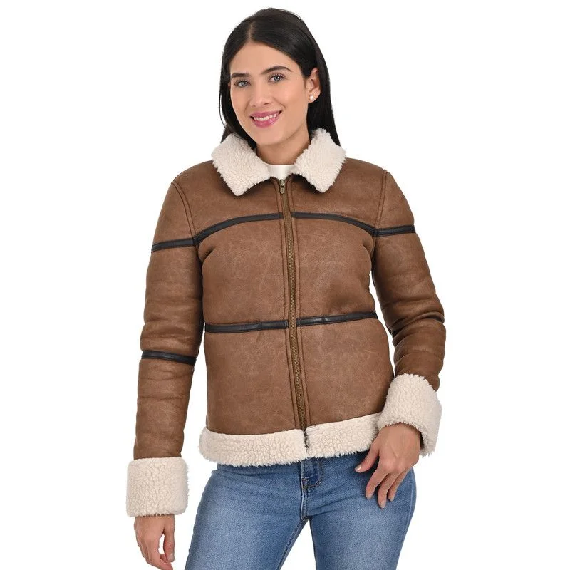 New Products LEE Women's Fur Bomber Jacket
