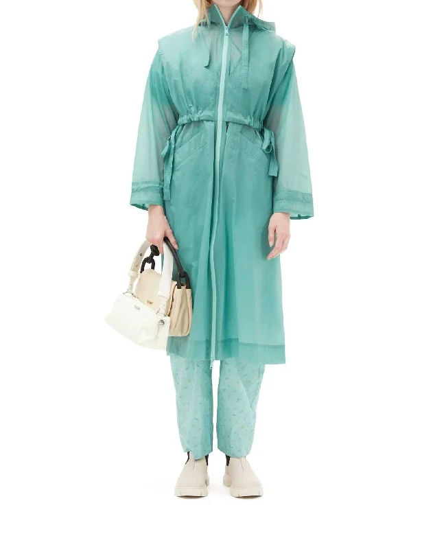 Casual Comfort Light Nylon Oversized Zipper Coat In Canton 773