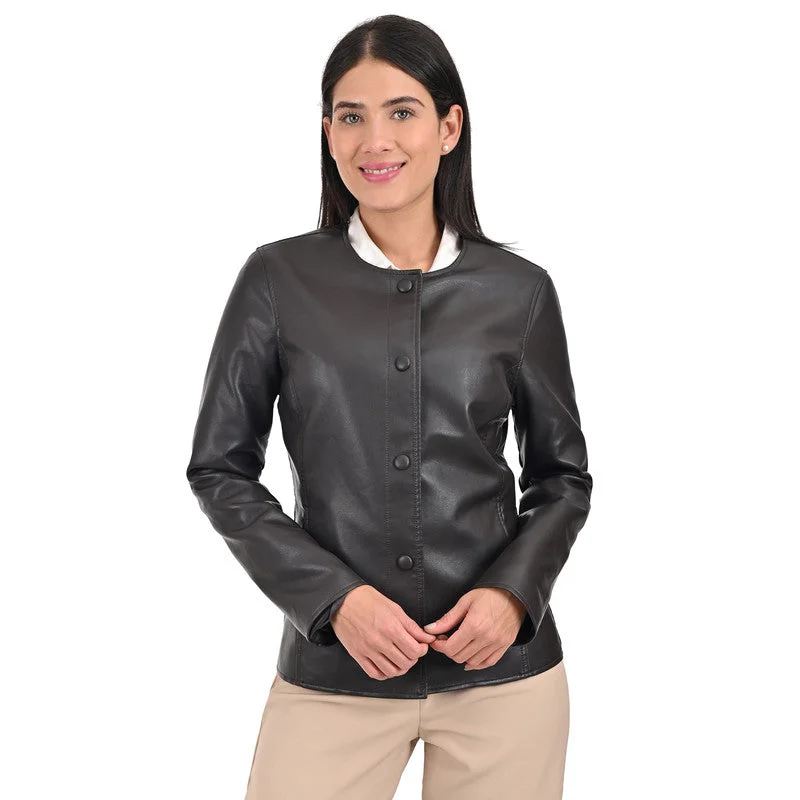 College Style Nine West Women's Chic No-Collar Jacket