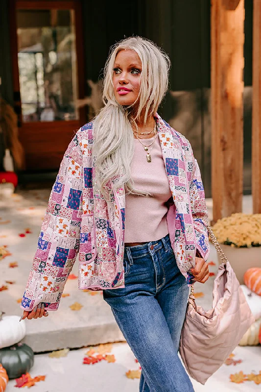 Classic Items Pumpkin Patch Please Floral Jacket in Blush