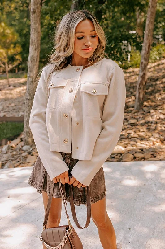 Comfortable And Casual Uptown Chic Jacket in Cream
