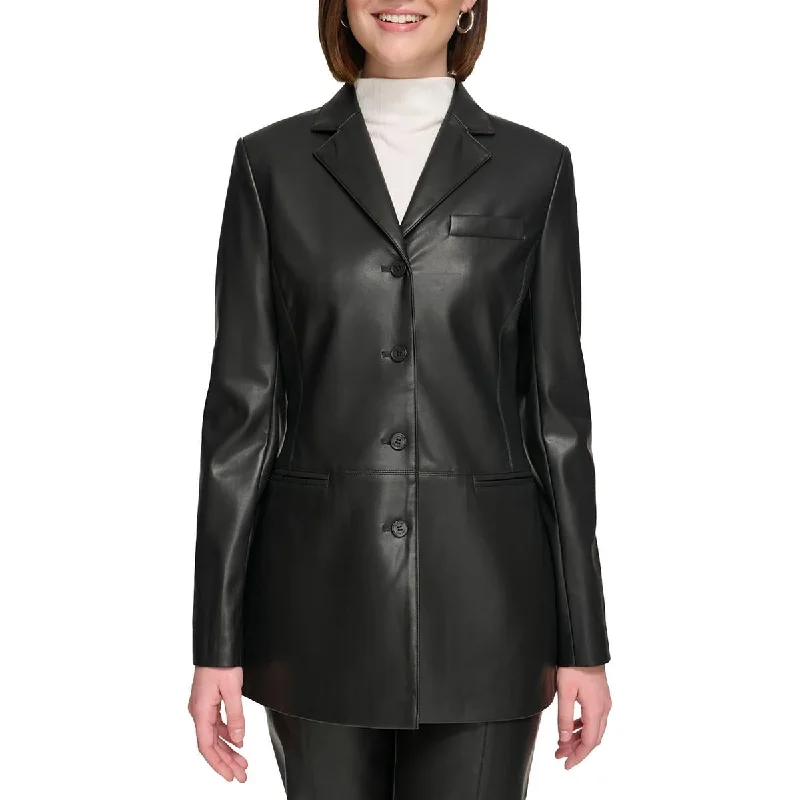 Elegant And Charming Womens Faux Leather Office Leather Jacket