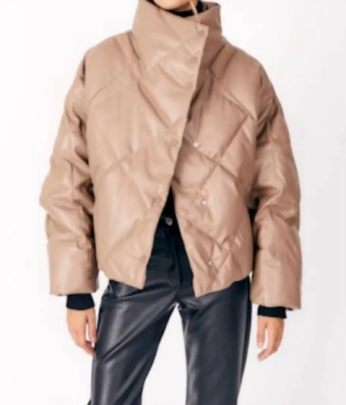 Multifunctional Style Women's Gwinnet Quilted Jacket In Taupe