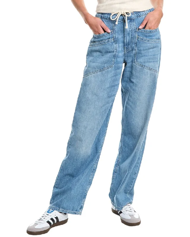 Versatile Comfort Wear ba&sh Mima Blue Drawstring Straight Jean