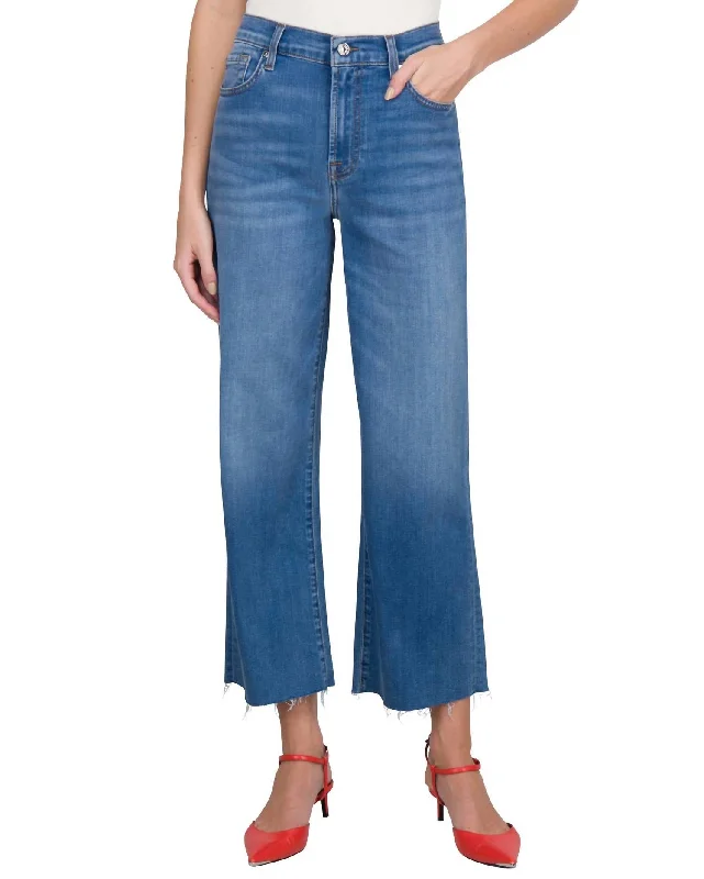 Personalized Wear Cropped Alexa Jeans In Sapphire Blue