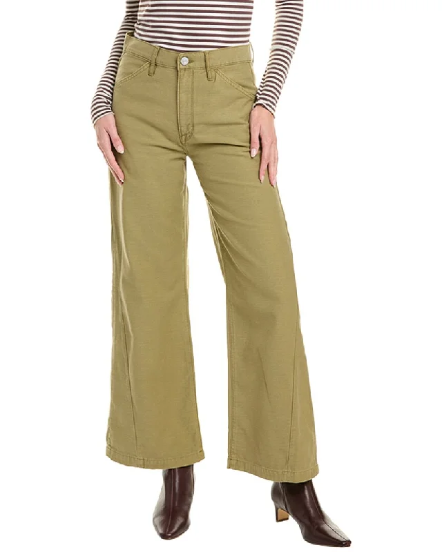 Warm Chic FRAME Denim Le Baggy Washed Summer Sage Palazzo Jean
