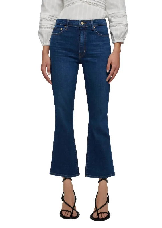 High-end Sense High Rise Crop Flare Jeans In Bleecker