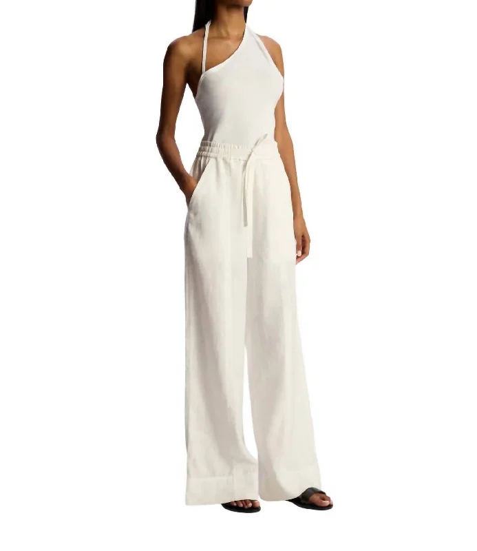 Knitted Design Holden Wide Leg Pant In Cream