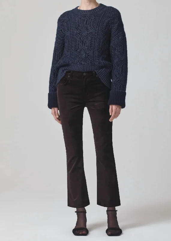 Soft Textures Isola Crop Jean In Pony Velvet Brown