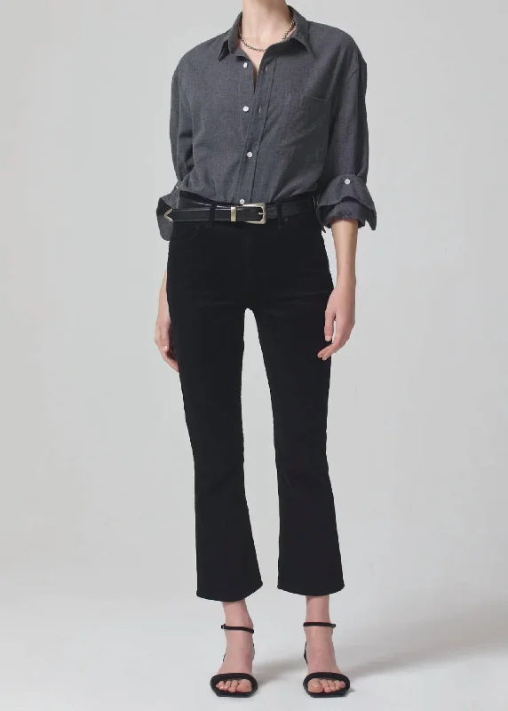 Comfortable Looks Isola Cropped Corduroy Jean In Black