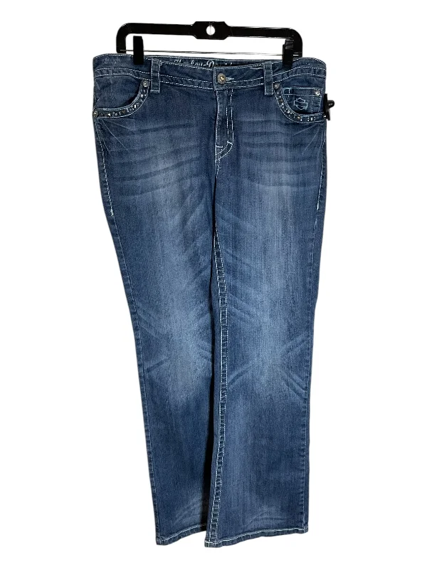 Casual Chic Wear Jeans Boot Cut By Harley Davidson In Blue Denim, Size: 12p