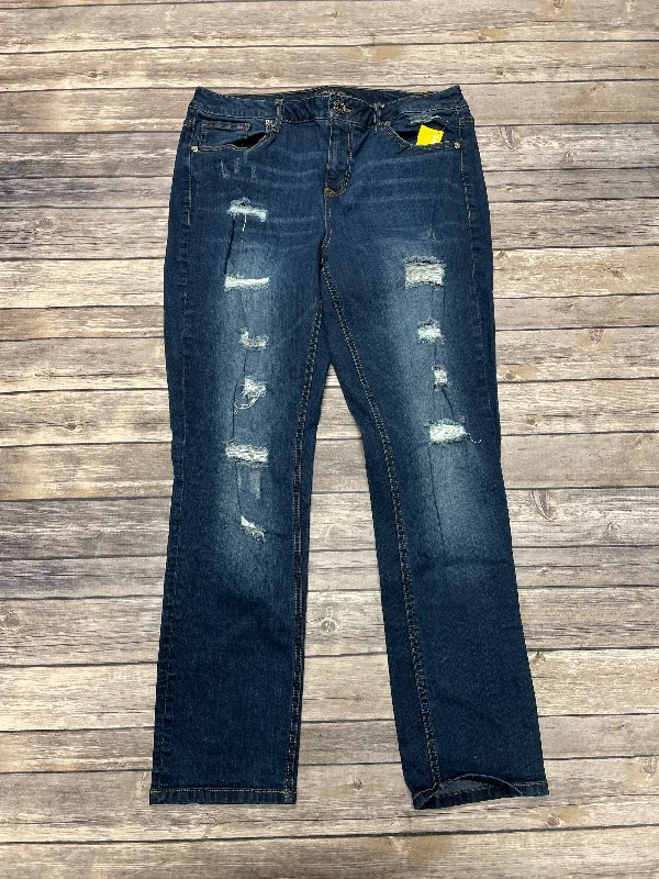 Party Wear Jeans Skinny By Maurices In Blue Denim, Size: 12