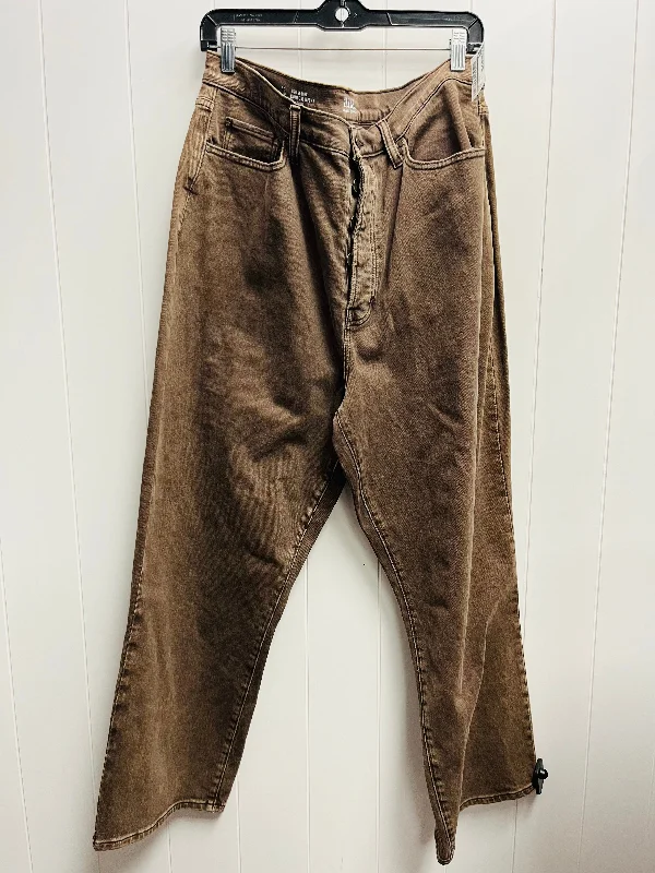 Casual Elegance Jeans Straight By Ana In Brown Denim, Size: 16
