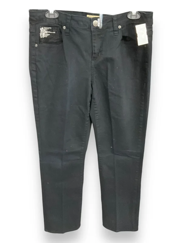 Fresh And Capable Jeans Straight By Earl Jean In Black Denim, Size: 12