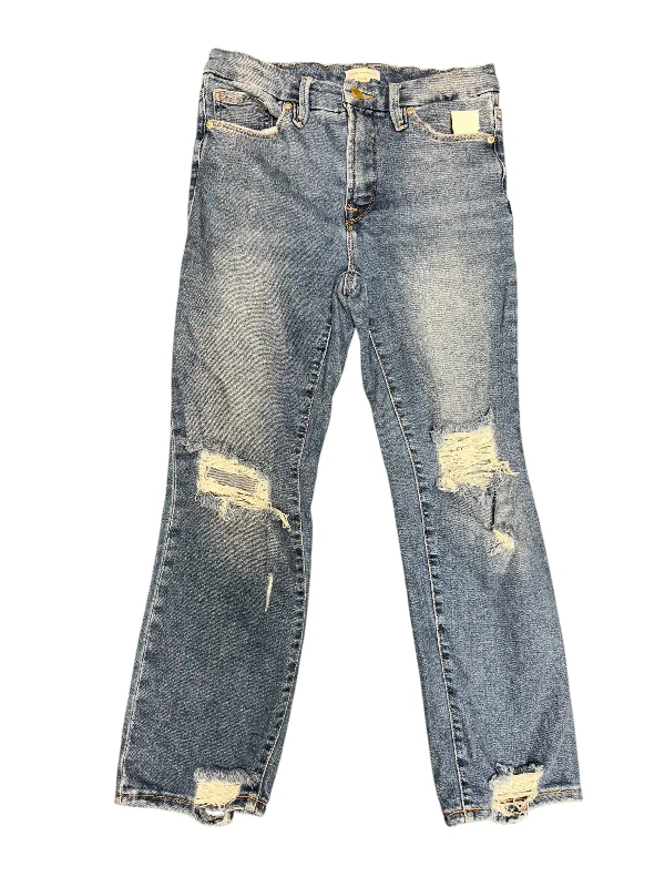 Soft Textures Jeans Straight By Good American In Blue Denim, Size: 8