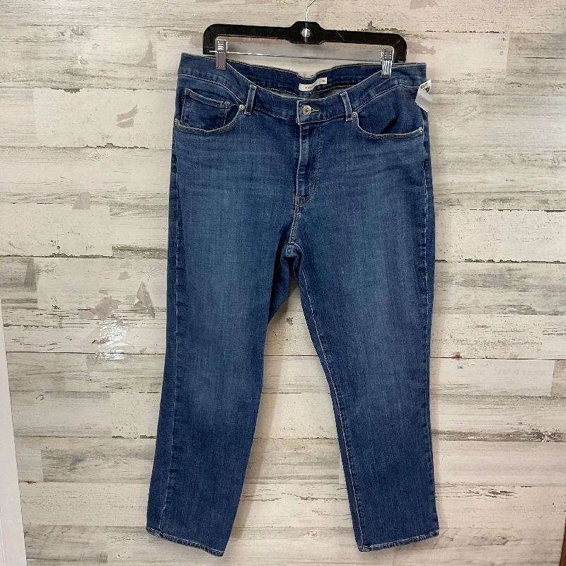 Relaxed Weekend Wear Jeans Straight By Levis In Blue Denim, Size: 16