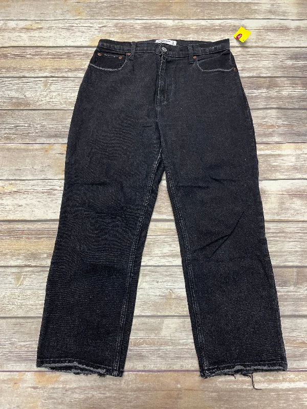 Easy-to-Wear Jeans Straight short By Abercrombie And Fitch In Black, Size: 8