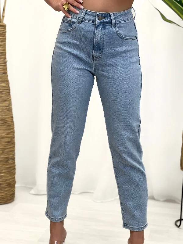 Soft Textures Jeans mom TYFFANY - BLEU