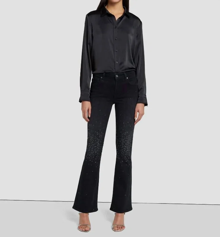 High-end Fashion Tailorless Crystal Bootcut Jean In Black Iris