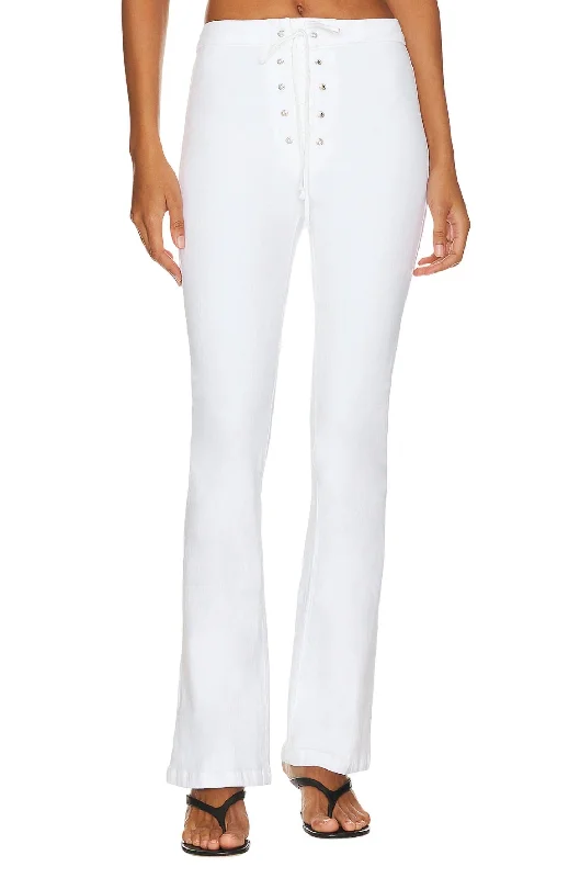 Design Perception The Lace Up High Waisted Weekender- Totally Innocent In White