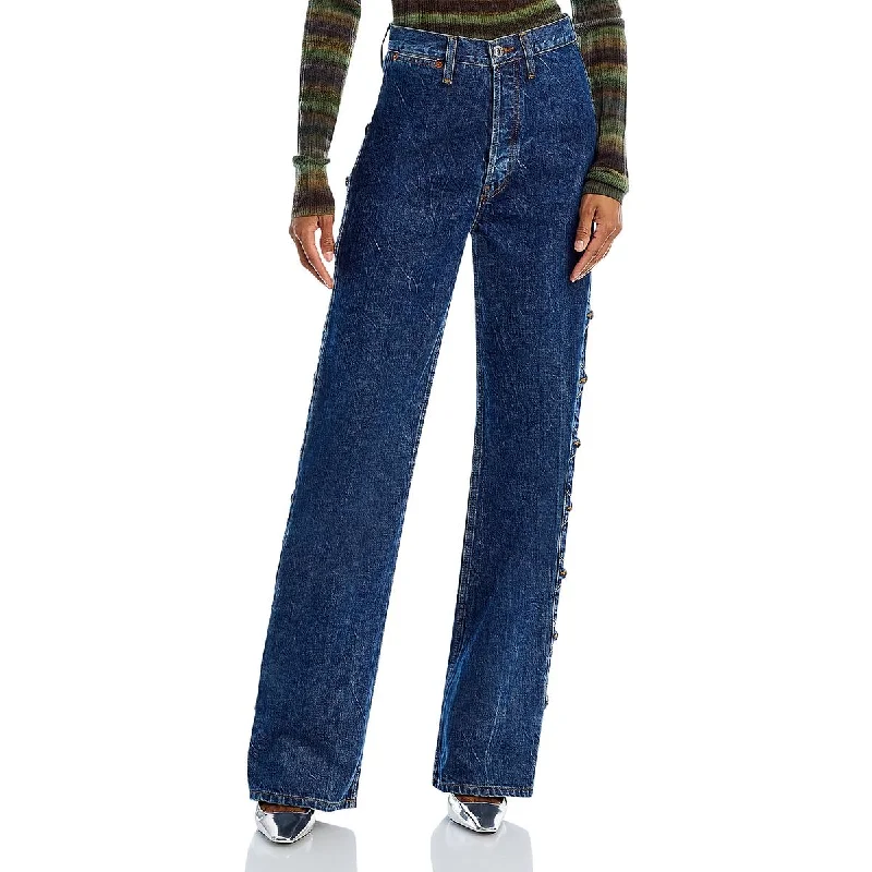 Cozy Fashion Trends Western Womens High Rise Dark Wash Straight Leg Jeans