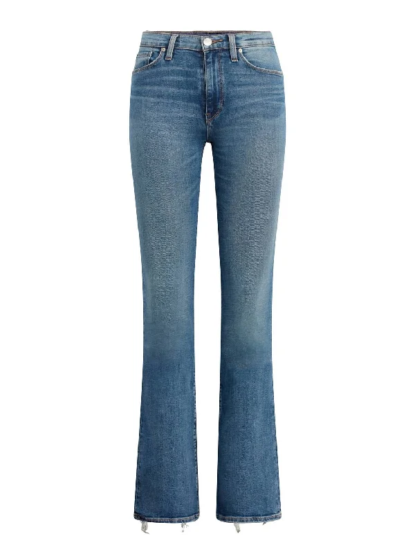 Bright Colors Women's Barbara High Rise Bootcut Jeans In Sandy Destroy Hem