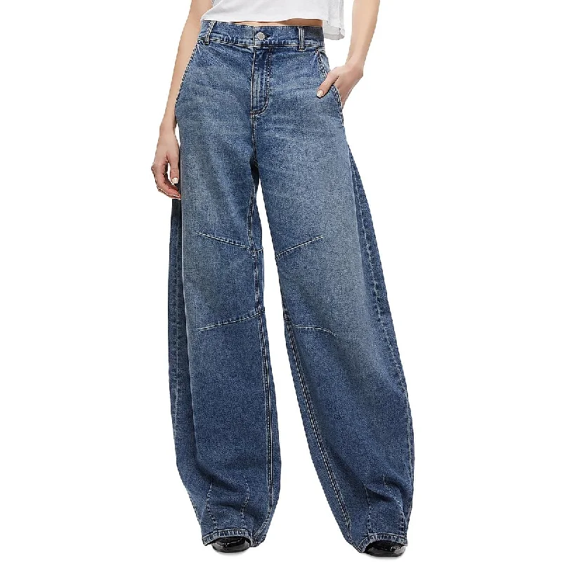 Comfortable Fitwear Womens Low Rise Medium Wash Wide Leg Jeans