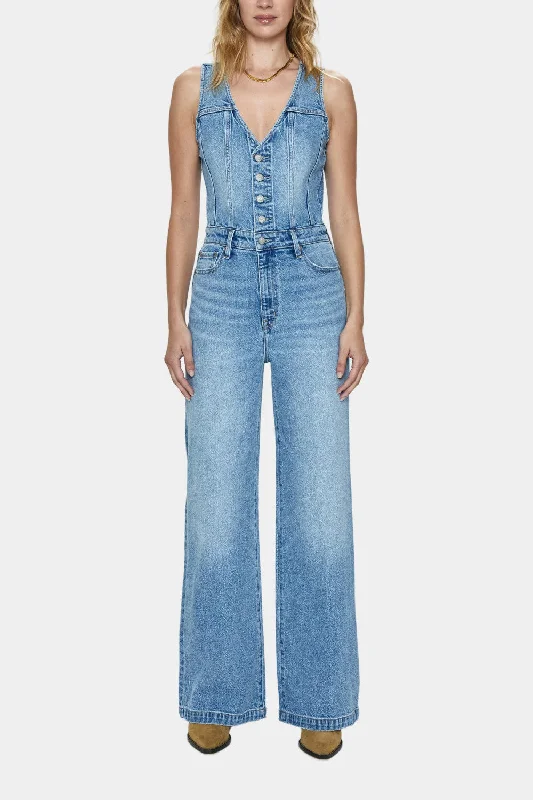 Noble Temperament Pistola Aria Fitted Vest Jumpsuit in Essence