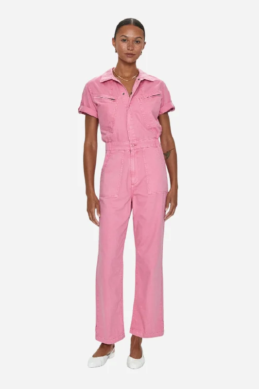 Soft Style Pistola Campbell Aviator Flight Jumpsuit in Peony Pink