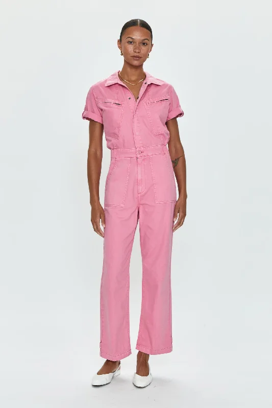 Light Layers Pistola Campbell Aviator Flight Suit in Peony Pink