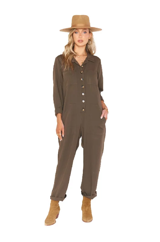 Comfy Chic Wear Show Me Your MuMu Fargo Jumpsuit In Olive