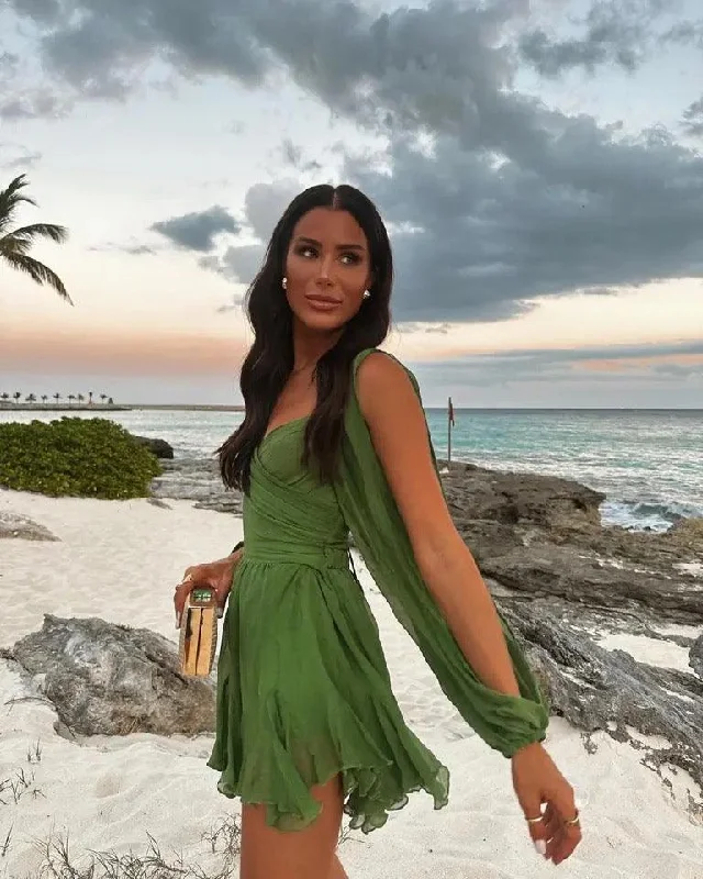 Designer Style Heaven of Green Statement Dress