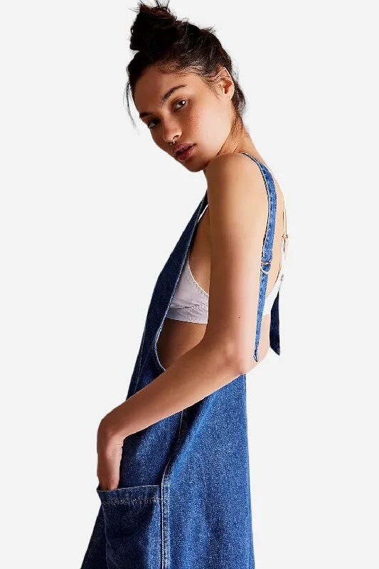 Relaxed Dresses Free People High Roller Skirtall in Sapphire Blue