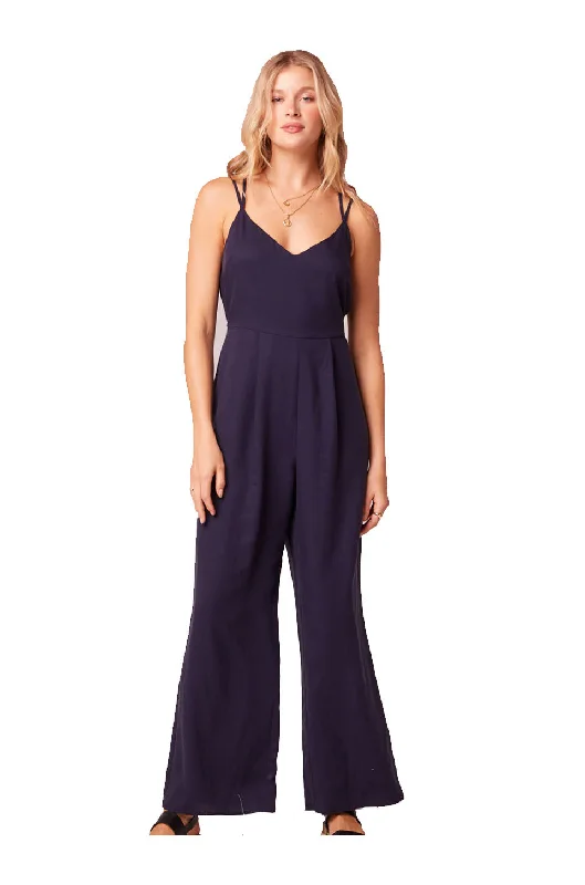 Cozy Apparel Band Of Gypsies La Futura Jumpsuit In Navy