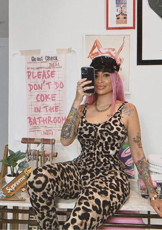 Short Design Leopard Jumpsuit