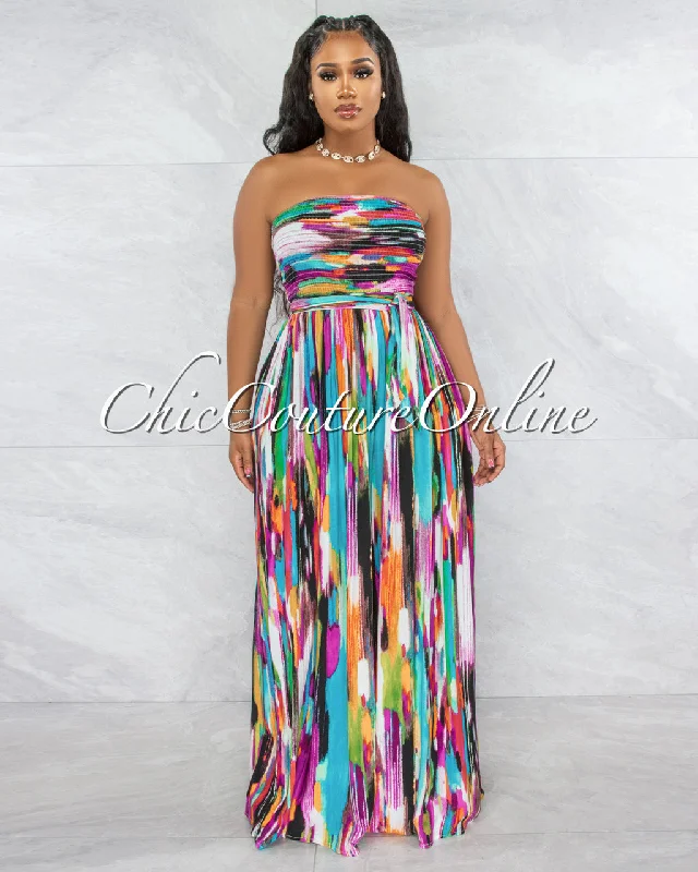 Effortless Comfort Leta Multi-Color Print Wide Leg Jumpsuit (9/11)