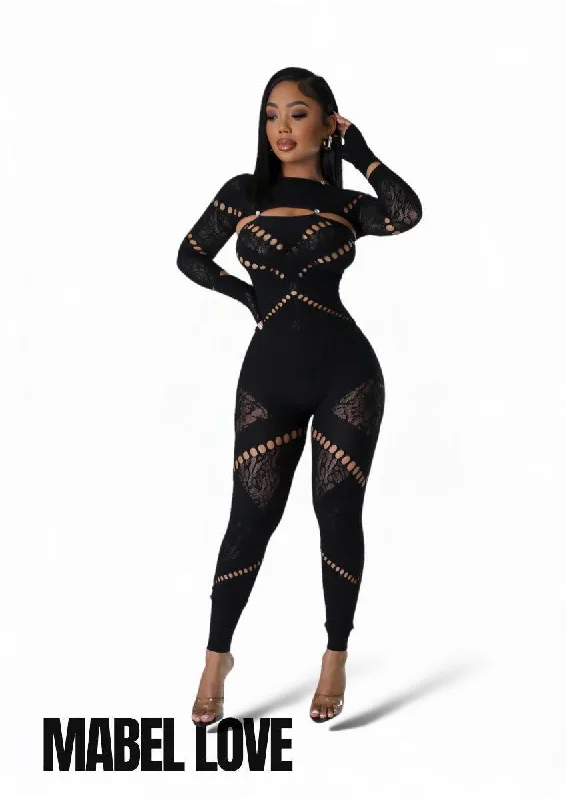 Sports And Leisure Mesh 2 Piece Jumpsuit