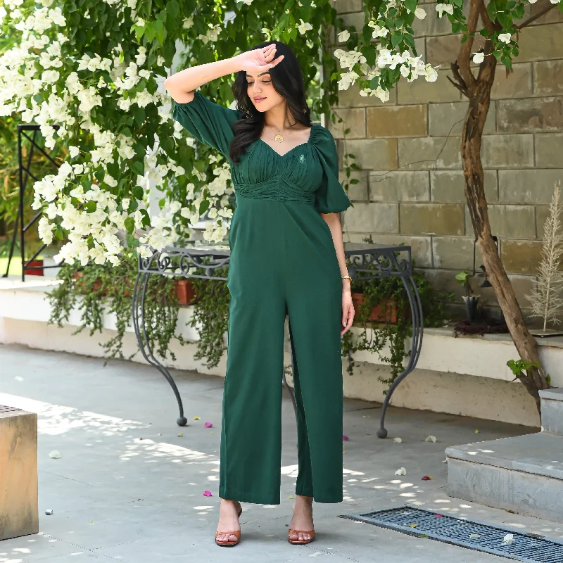 Tropical Style Mossy Green Jumpsuit
