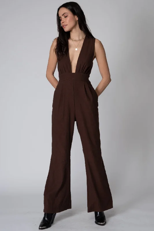 Personalized Design Stillwater Mothers Wide Leg Jumpsuit in Oak